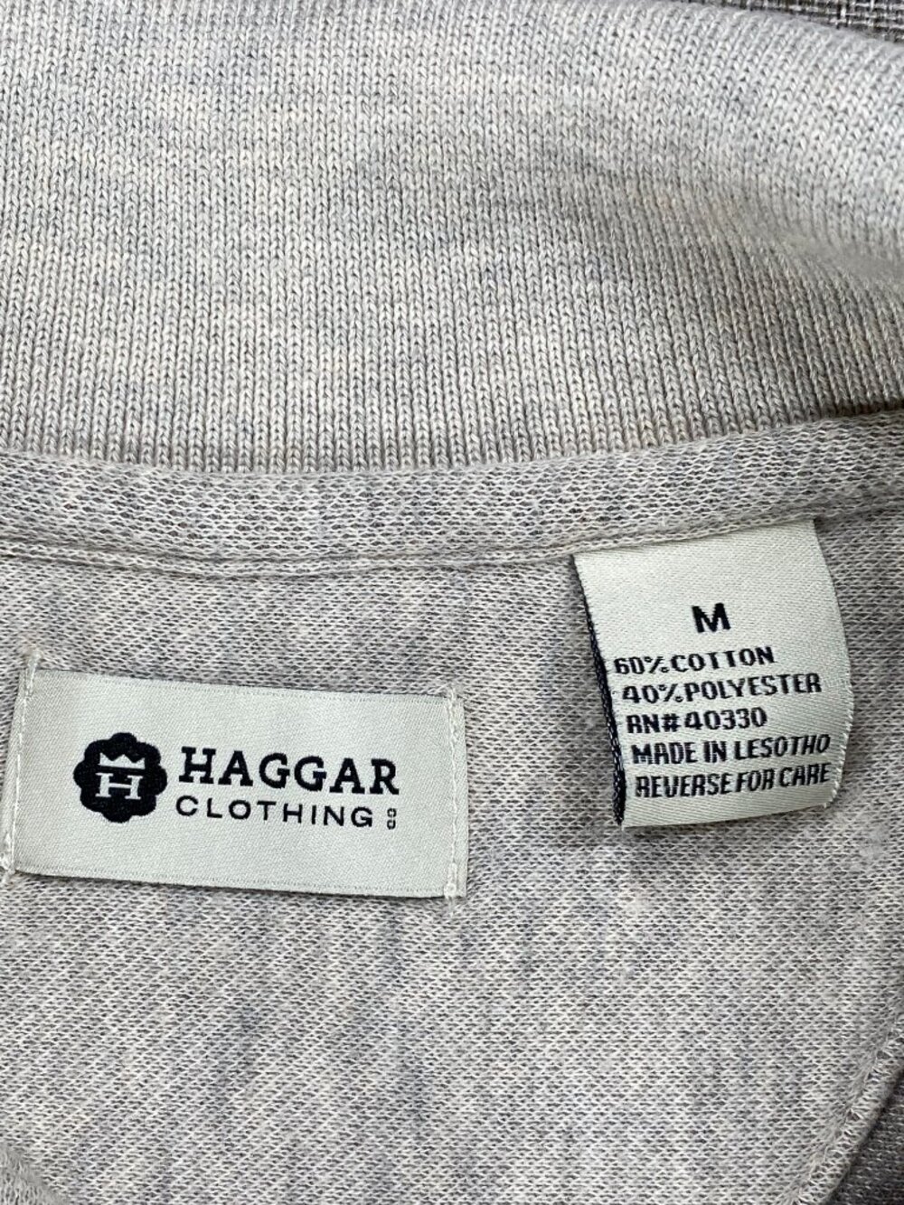 Haggar Knit Polo Shirt Top Men's Medium Multicolor Argyle Long Sleeve Casual - Picture 5 of 11